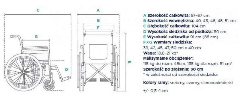 WÓZEK STALOWY INWALIDZKI CLASSIC TIM 5